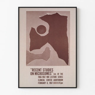 Retro poster of microsome studies 1967 for wall decoration