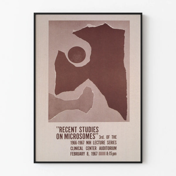 Retro poster of microsome studies 1967 for wall decoration