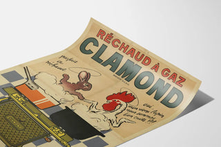 Vintage Poster Gas Stove Clamond French Society of Heat and Light