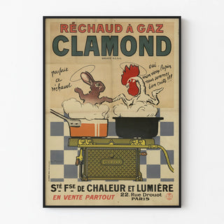 Vintage Poster Gas Stove Clamond French Society of Heat and Light