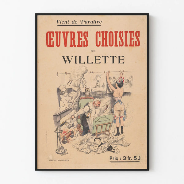 Vintage poster Selected works of Willette for wall decoration