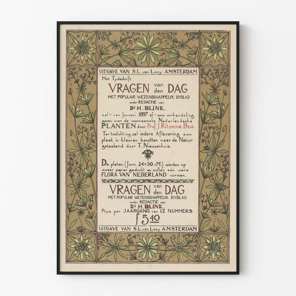 Vintage Botanical Wall Poster Vragen van den Dag