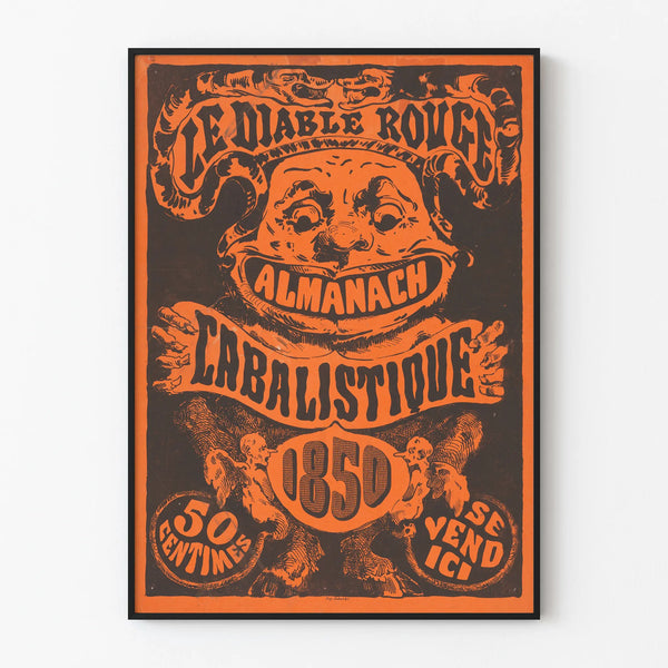 Vintage poster The Red Devil Kabbalistic Almanac 1850