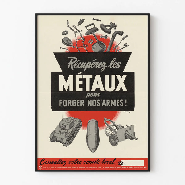 Vintage Poster Recycling of Metals for Forging Weapons