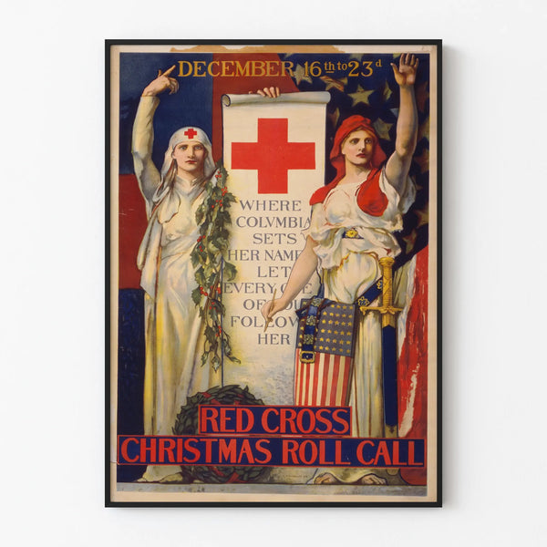 Vintage Poster Red Cross Christmas Roll Call December 1918
