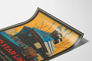 Vintage poster Red Star Line - Ocean liner Belgenland