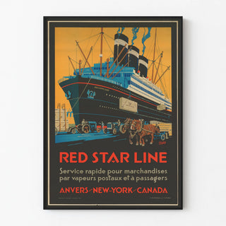 Vintage poster Red Star Line - Ocean liner Belgenland