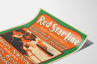 Vintage poster Red Star Line – Antwerp-New York ocean liners and other routes