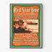Vintage poster Red Star Line – Antwerp-New York ocean liners and other routes