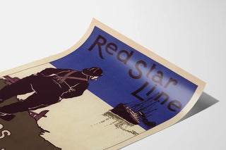 Vintage Poster Red Star Line Antwerp-New York