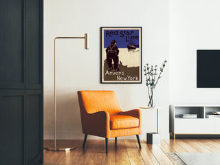 Vintage Poster Red Star Line Antwerp-New York
