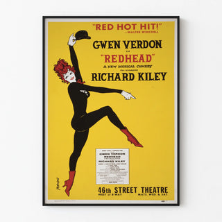 Vintage poster of the musical show Redhead with Gwen Verdon