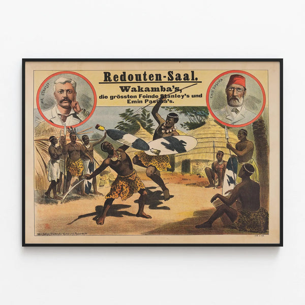 Vintage Poster Redouten-Saal Wakambas - Historic Wall Decoration — framed artwork on a wall