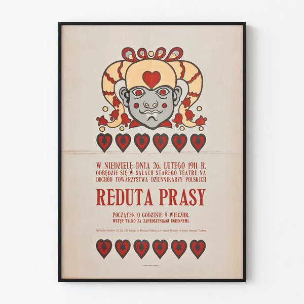 Vintage Reduta Prasy decorative poster for theater hall