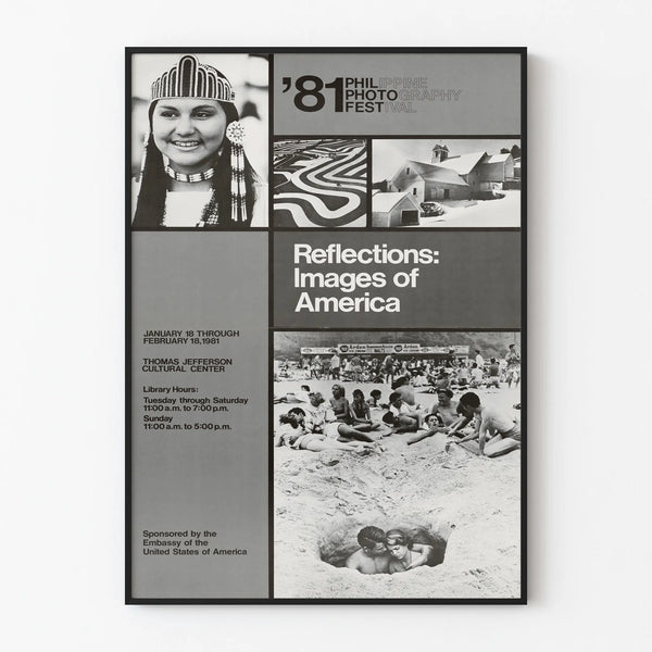 Vintage poster for the exhibition Photo Reflections: Images of America