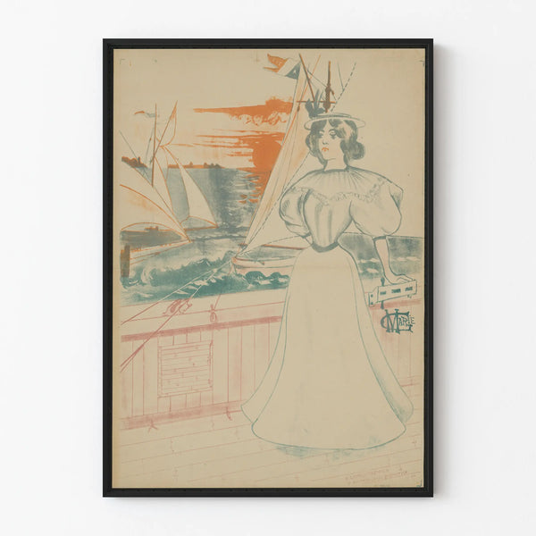 Vintage poster of Pen March regattas wall decoration