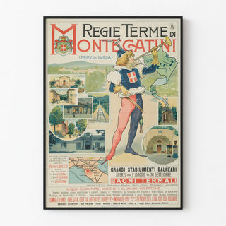 Vintage Poster of Montecatini Thermal Baths - Art Deco Poster Italy