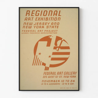 Vintage poster for regional art exhibition of New Jersey and New York