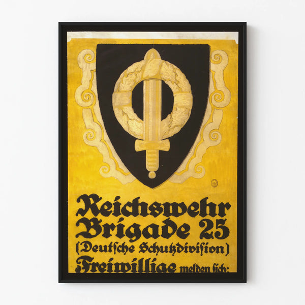 Vintage Reichswehr Brigade 25 Poster for Wall Decoration