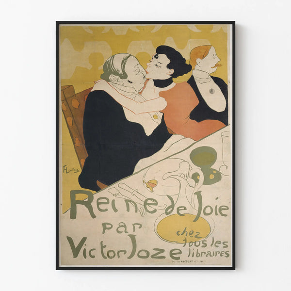 Vintage poster 'Queen of Joy' by Victor Joze for wall decoration