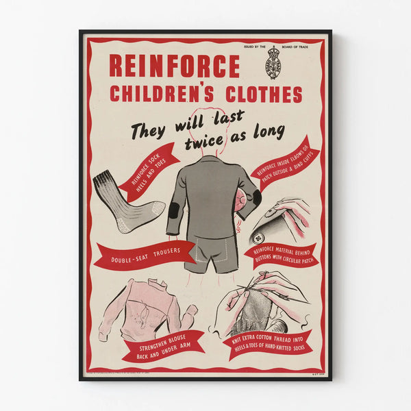 Vintage Poster for Children's Clothing Reinforcement