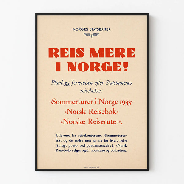 Vintage poster of a journey to Norway by Norges Statsbaner