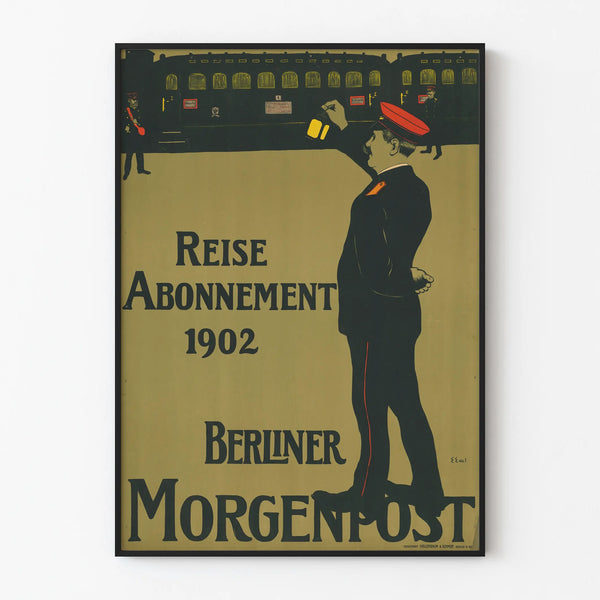 Vintage Poster Reise Abonnement 1902 Berliner Morgenpost