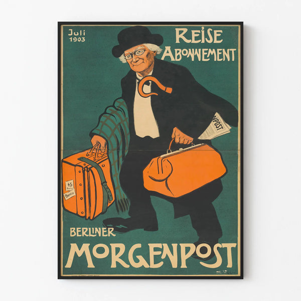 Vintage Berlin Morgenpost Poster - Travel and Subscription 1903