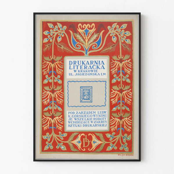 Vintage decorative poster Drukarnia Literacka Kraków