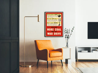 Vintage poster raising awareness about energy conservation for the war effort