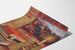 Religious wall decoration poster with books and candle