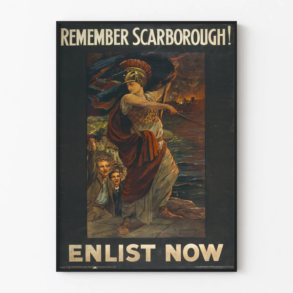 Vintage military poster Remember Scarborough Enlist Now