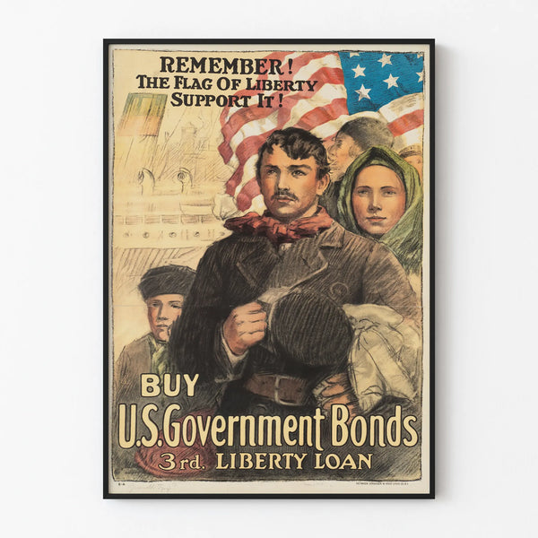 Vintage American Patriotic Poster - Buy Government Bonds