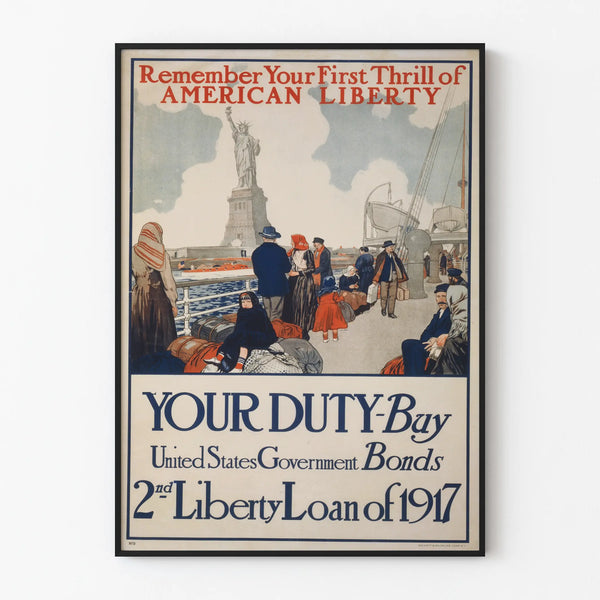 Vintage Liberty Loan Poster 1917 - Historic Wall Decoration