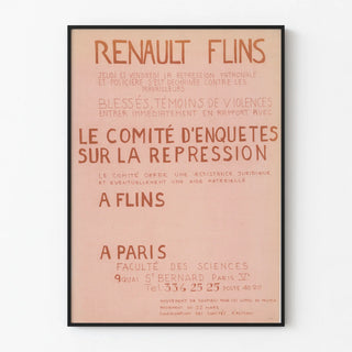 Poster of the Committee of Inquiry on Repression at Renault Flins