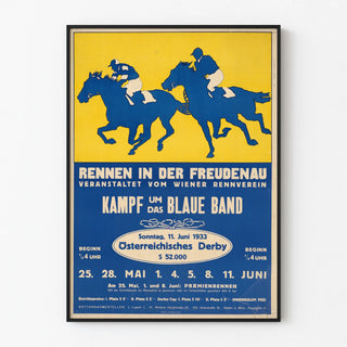 Vintage poster of the horse racing event at Freudenau 1933
