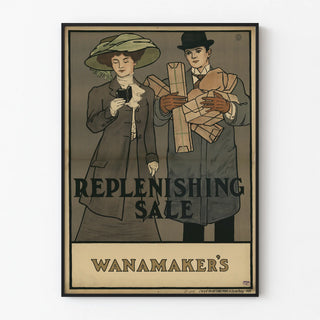 Vintage Wanamaker's Replenishing Sale Poster