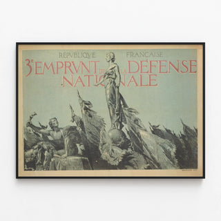 Vintage Poster of the 3rd National Defense Loan - French Republic — framed artwork on a wall