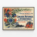 Original Poster of the 1900 Universal Exposition Fire Hose Competition — framed artwork on a wall