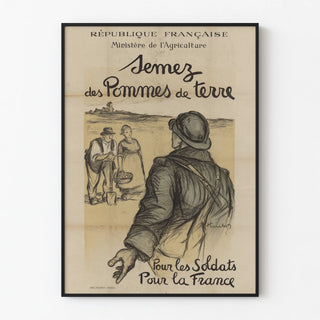 Vintage Poster of the French Republic Ministry of Agriculture - Sow Potatoes