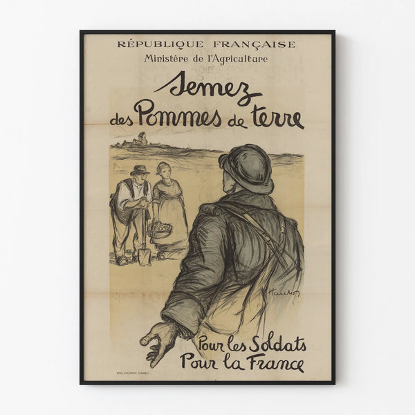 Vintage Poster of the French Republic Ministry of Agriculture - Sow Potatoes