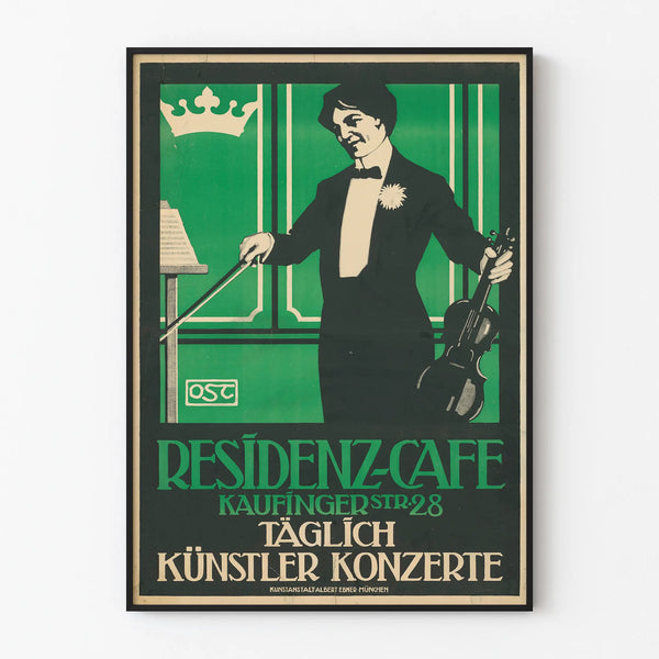 Vintage poster Résidenz-Café artistic concerts