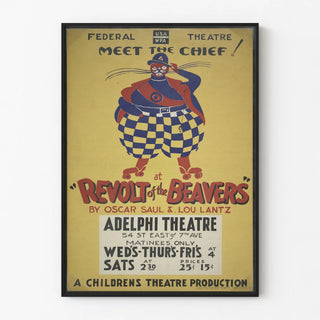 Vintage theater poster Meet the Chief Revolt of the Beavers