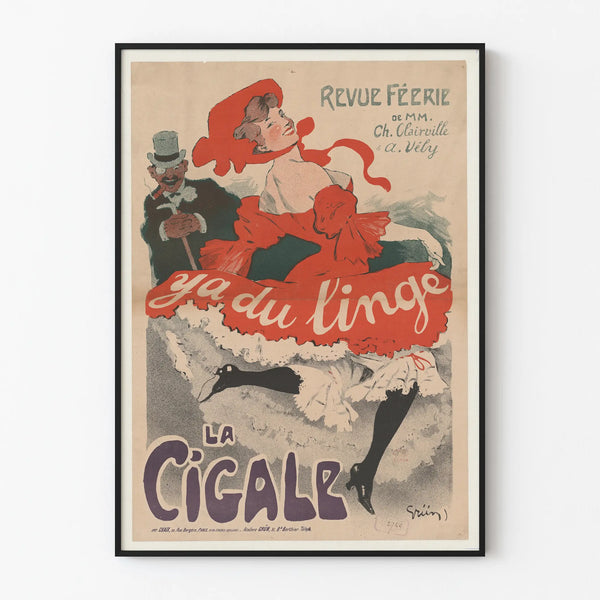 Vintage Poster Revue Féerie La Cigale Y'a du linge
