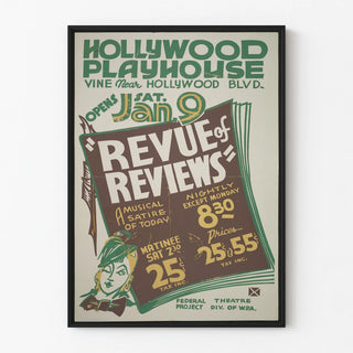 Vintage Poster Revue of Reviews Hollywood Playhouse