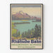 Vintage Poster Rhätische Bahn – Lake Silsersee and Oberengadin in Switzerland