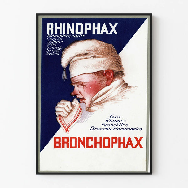 Vintage Rhinophax Bronchophax Poster for Medical Wall Decoration