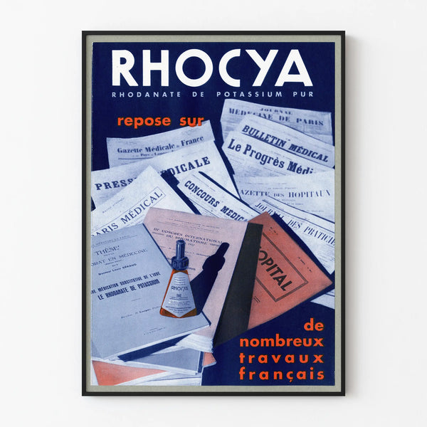 Vintage Rhocya Advertising Poster - Medical Wall Decoration