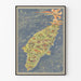 Decorative poster of illustrated map of Rhodes