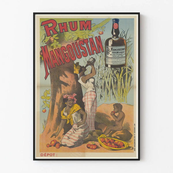 Vintage Poster of Mangosteen Rum - Exotic Wall Decoration